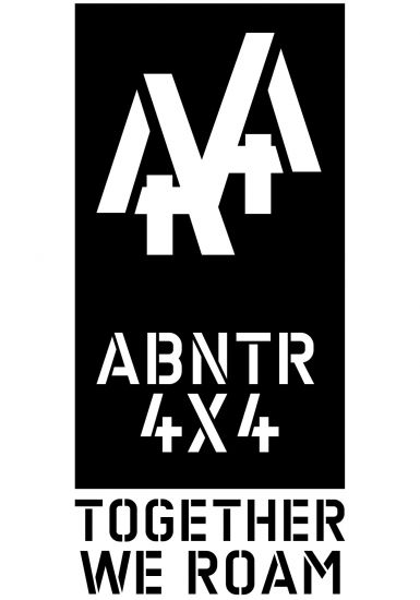 2 Stück große "ABNTR4X4" Aufkleber für Fahrzeugtüren "mattschwarz"
